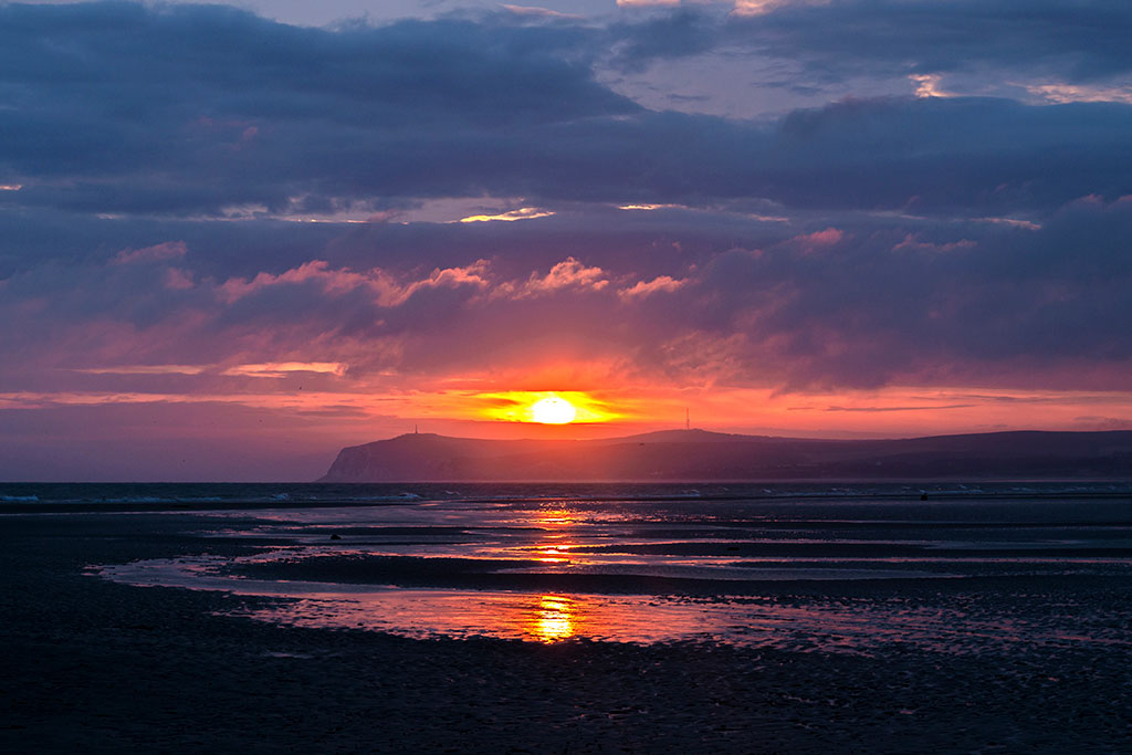 Coucher de soleil en bord de mer