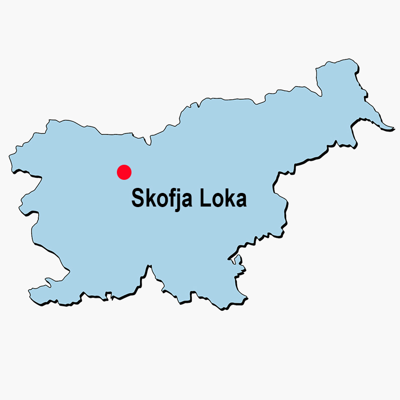 Plan de situation de Skofja sora en Slovénie