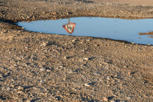 eau-sol-cailloux-reflet-panneau-signalisation