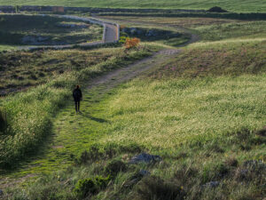 femme-marche-campagne-matera-italie